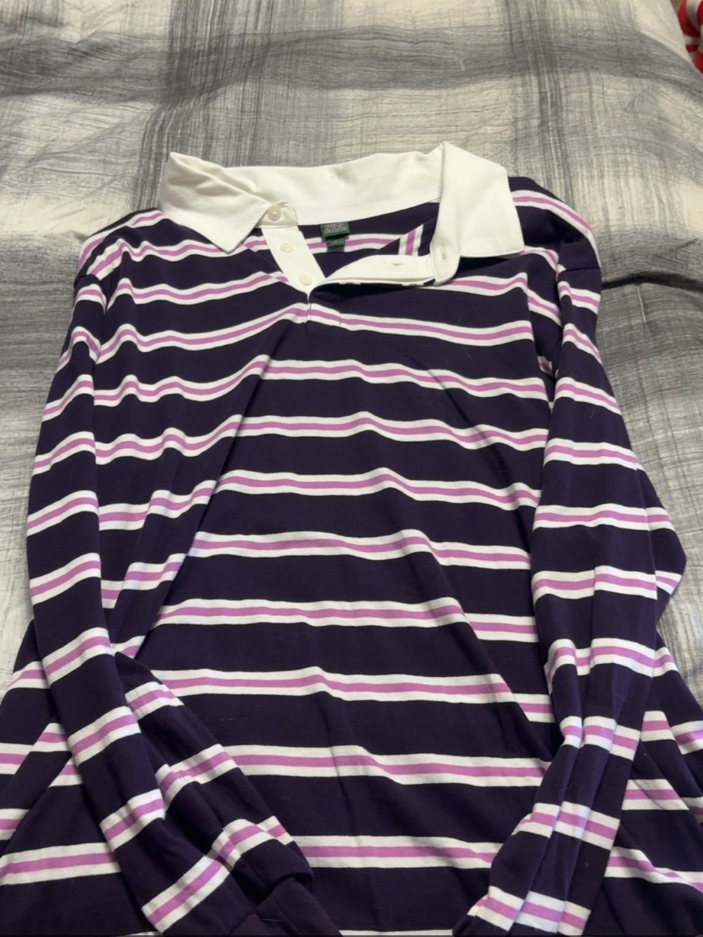 Target Men's Purple White Striped Polo